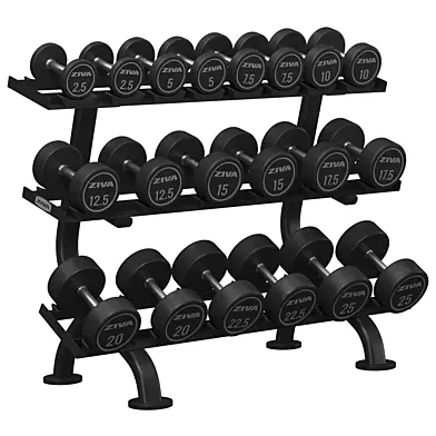 3 Tier Round Dumbbell Rack with Saddles