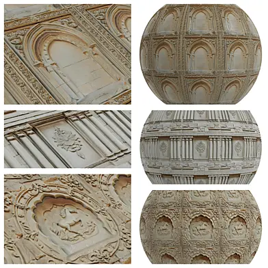 FB1162 Symmetrical Beauty Stone Frame2 coverings | 3MAT | PBR | Seamless