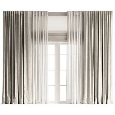 Curtains Set w Tulle and Roman Shade