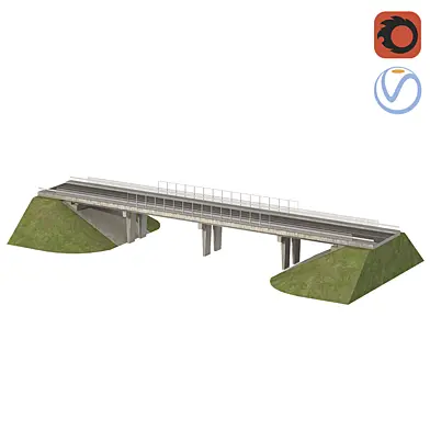 Detailed Concrete bridge at the the road