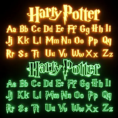 Neon Alphabet Harry Potter