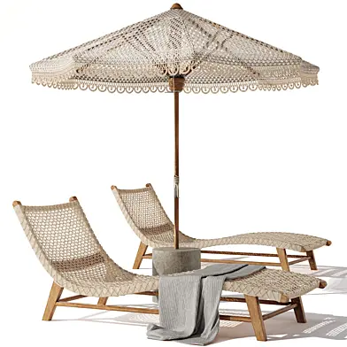 Macrame Umbrella with Loungers