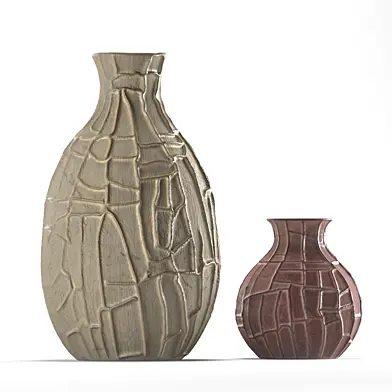 Obsidian Patchwork Sculpture Vase