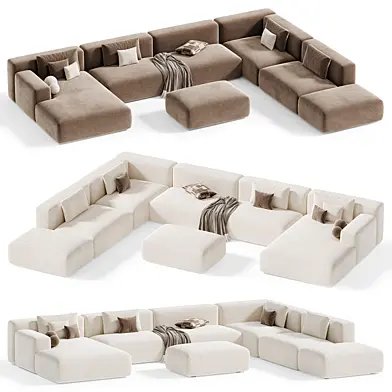 Marino Suedette Sectional Sofa by Acanvaa 2