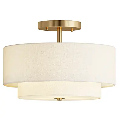 Nichoel Fabric Shade Semi Flush Mount