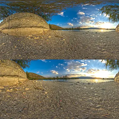 Rocky Lakeshore Sunset