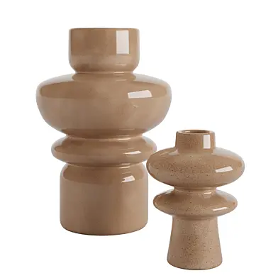 Set 2 Tiered Stoneware Vase