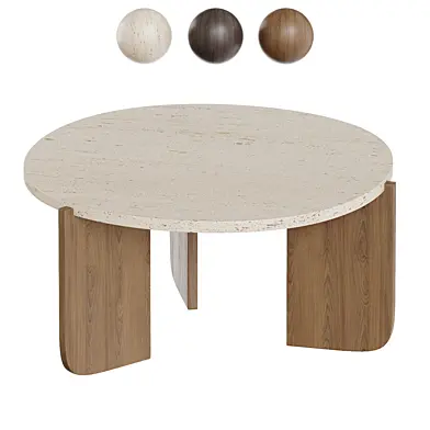 Elegant Round Travertine Texture Coffee Table