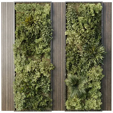 Plants set partition - Vertical Wall Garden With marble frame set 134