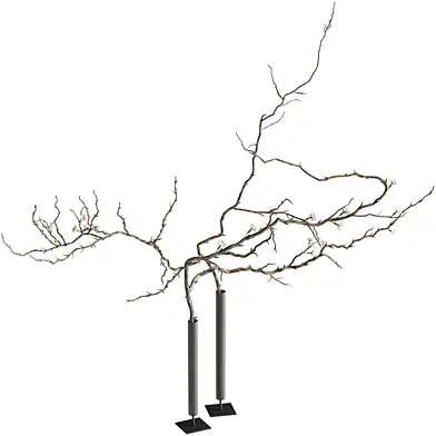 plants bouquet branche in metal vase 040