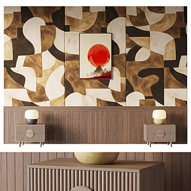 Mid-Century Organic Abstract Wall Mural
