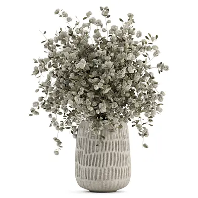 Plants Bouquet Collection Stone Pot_Set 4279