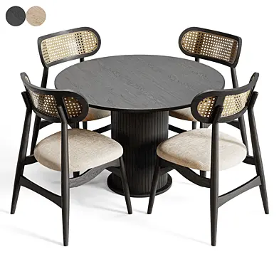 Siena table and rattan chairs