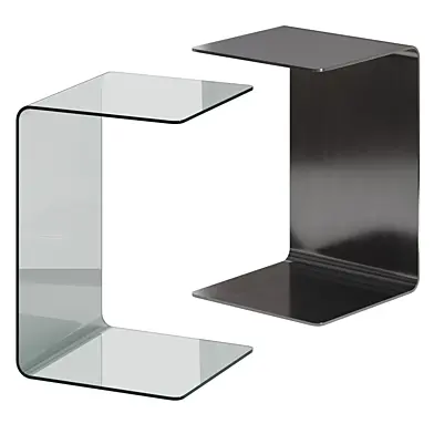 Curved Crystal Side Table Transparent