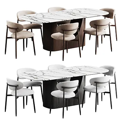 Halston Dining Chair and Arcen 84 Dining Table