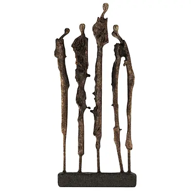Bronze Witnesses - abstract elongated sculpture