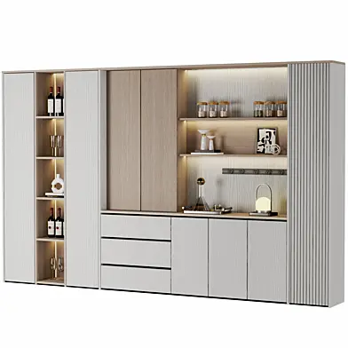 display Cabinet with wine and dishes07