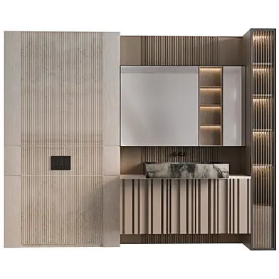 bathroom furniture with wood & stone 05
