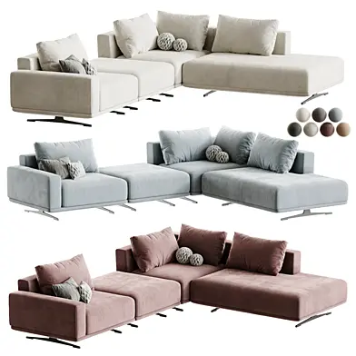 Диван модульный угловой ZILLIS, 324 см, велюр | skdesign