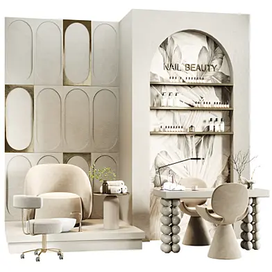 Manicure & pedicure area in the beauty salon 09