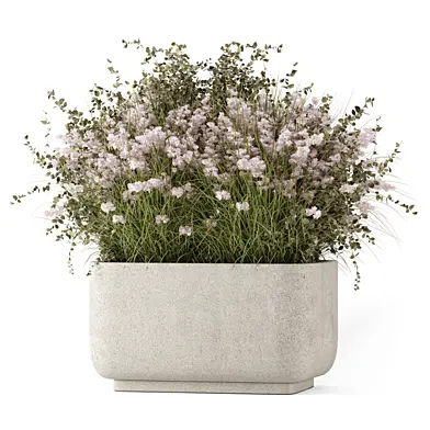 Outdoor Plants Stone Terrazzo Pot_Set 4396