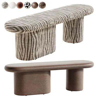 Handcrafted upholstered bench by Rull