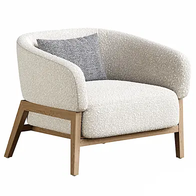 modern off white fabric accent chair