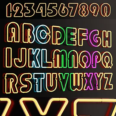 neon alphabet