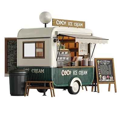 Ice Cream Food Cart Kiosk