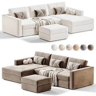 Aris Deep bench Sectional Modular Sofa