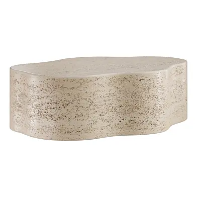 Fleur Faux Travertine Coffee Table