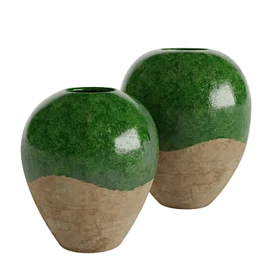 Set Vase Moss Stone Color