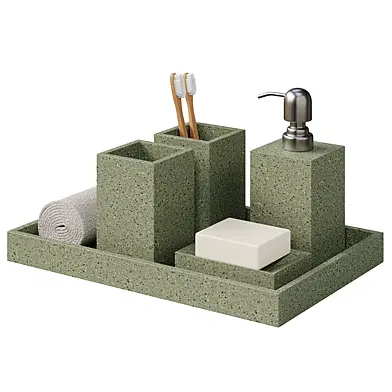 Frosted Resin Bathroom Set 01- Ripple