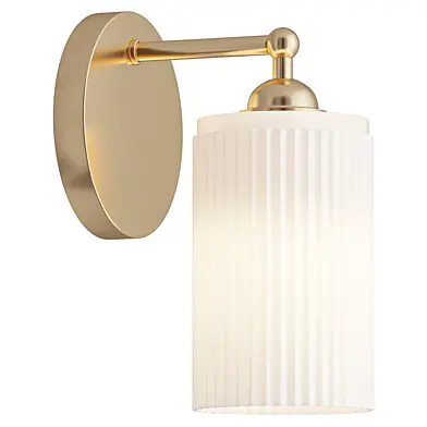 Gold and White Glass Sconces Set of 2