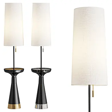 Gold and Black Modern Tray Table Floor Lamp