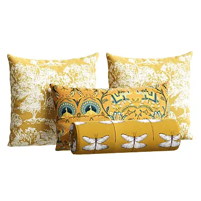 Yellow Decoration Pillows set