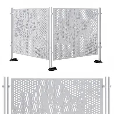 Designer Construction Fence with Tree Pattern