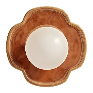Wall lamp in the shape of a flower ceramic and opal glass dia