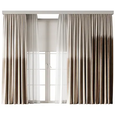 Elegant and Gradient Sheer Curtain Set