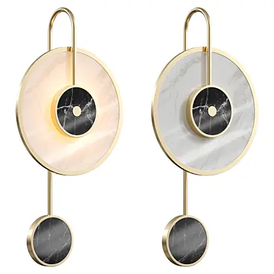 LED wall lamp with marble disc diffuser