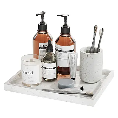 Bathroom Decor Set with Soap Dispensers and Tray