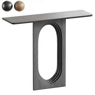 Japandi Narrow Wood Black Console Table