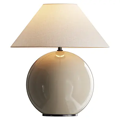 Habitat Circle Cream Ceramic Table Lamp