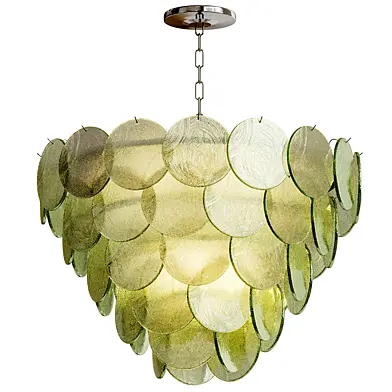 Green Iridescent Murano Chandelier