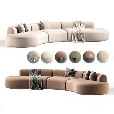 Modern Curved Sofa Set Furniture Fabric