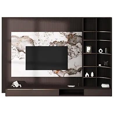 TV Wall set Shelf Wall 01