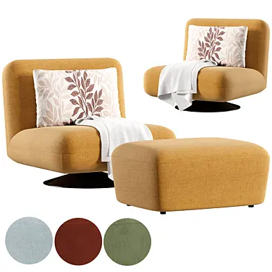 COTTON SWIVEL ARMCHAIR AND FOOTREST FROM ZARA HOME