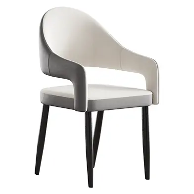 Nordic Style Metal Chair Open Back Dining Arm Chair