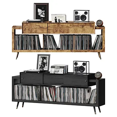 Storage with LP vinyl records
