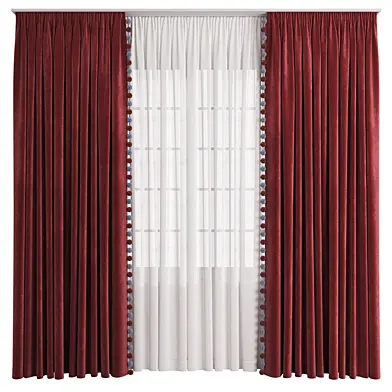 Curtains 153/ шторы с помпонами